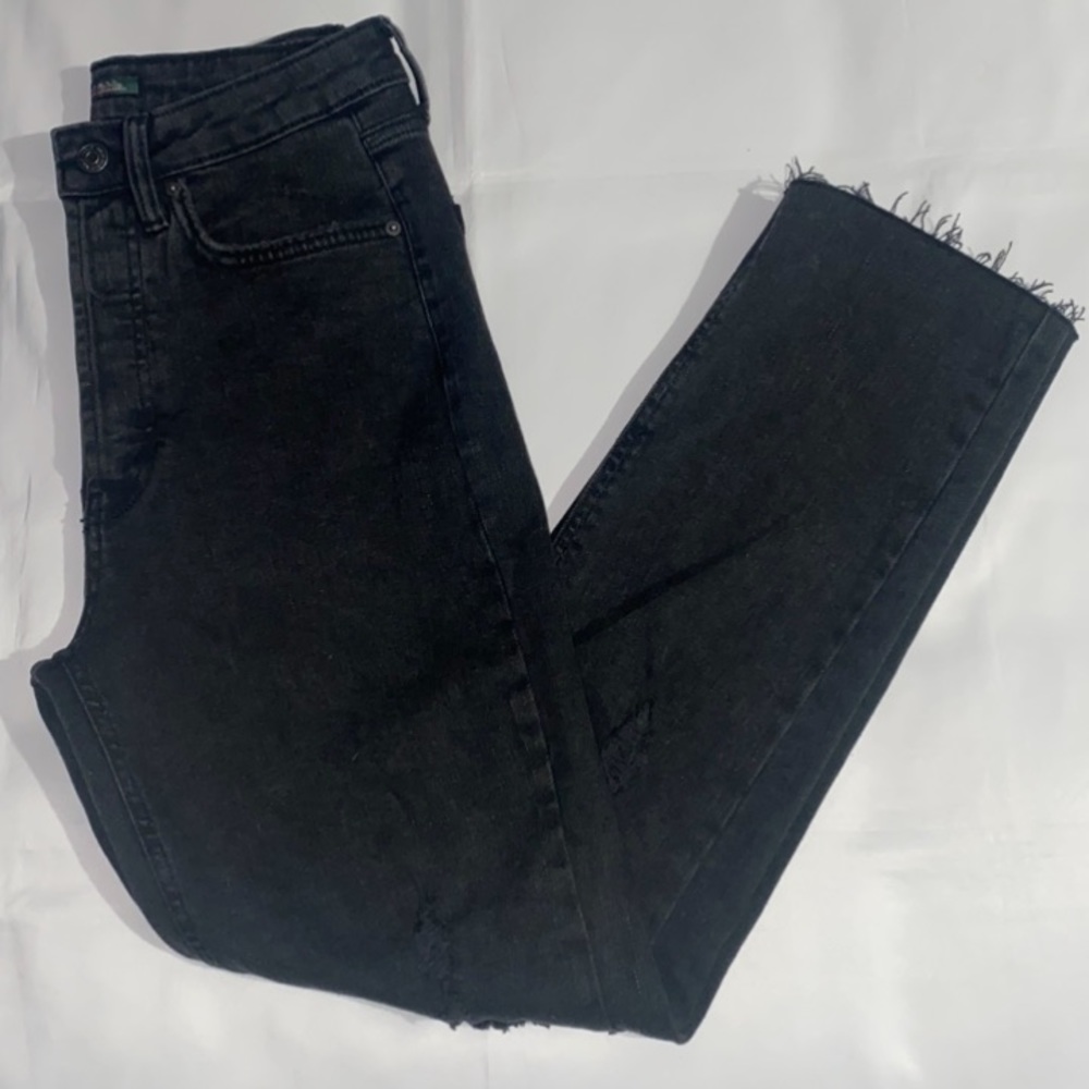 Wild Fable Target Super High-Rise Slim Straight Leg Distressed Black Jeans